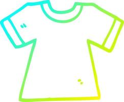 cold gradient line drawing cartoon tee shirt vector