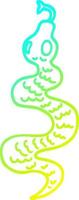 línea de gradiente frío dibujo serpiente verde de dibujos animados vector