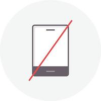 No Phone Flat Circle vector