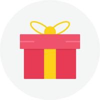 círculo plano de caja de regalo vector