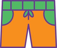 Shorts Line Filled Two Color vector