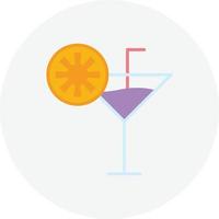 Cocktail Flat Circle vector