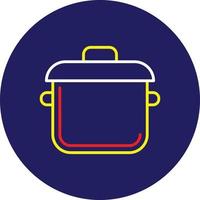 Cooking Pot Line Multicolor vector