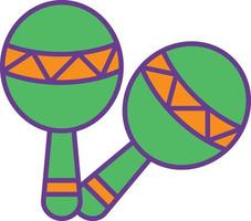 Maracas Line Filled Two Color vector