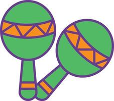 línea de maracas llena de dos colores vector