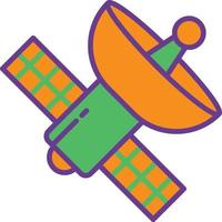 Satellite Line Filled Two Color vector