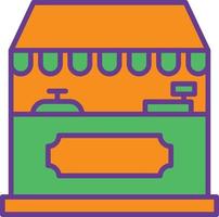 Food Stall Line Filled Two Color vector