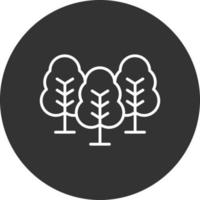 Trees Line Inverted Icon vector