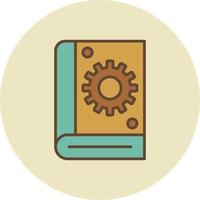 Setting Book Filled Retro vector