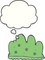 cartoon hedge and thought bubble vector