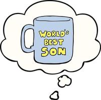 worlds best son mug and thought bubble vector