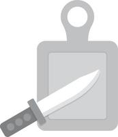 Cutting Board Flat Greyscale vector