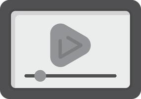 Video Player Flat Greyscale vector