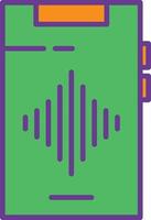 línea de audio llena de dos colores vector