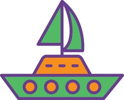 Yacht Line Filled Two Color vector
