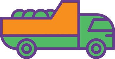 Truck Line Filled Two Color vector