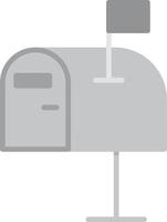 Mailbox Flat Greyscale vector