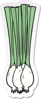 sticker of a cartoon spring onions vector