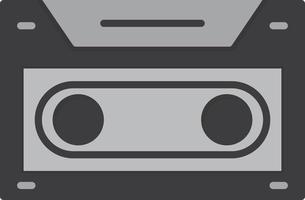 Cassette Flat Greyscale vector