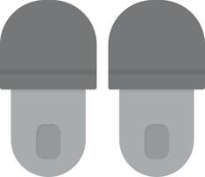 Slippers Flat Greyscale vector