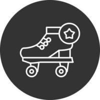 Roller Skates Line Inverted Icon vector