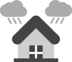 Shelter Flat Greyscale vector
