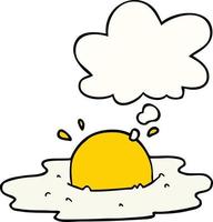 cartoon fried egg and thought bubble vector