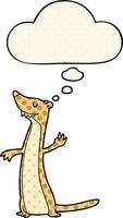 cartoon weasel and thought bubble in comic book style vector