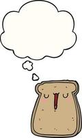 cartoon toast and thought bubble vector