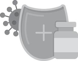 Shield Flat Greyscale vector