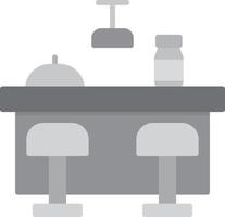 Bar Counter Flat Greyscale vector