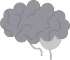 Brain Flat Greyscale vector