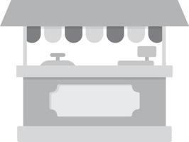 Food Stall Flat Greyscale vector