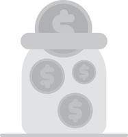 Saving Money Flat Greyscale vector