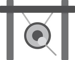 Gong Flat Greyscale vector