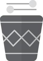 Drum Flat Greyscale vector