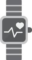 Smart Watch Flat Greyscale vector