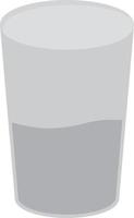 vaso de agua plano en escala de grises vector
