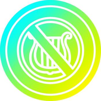 no music circular in cold gradient spectrum vector