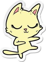 sticker of a calm cartoon cat vector
