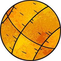 garabato de dibujos animados con textura de una pelota de baloncesto vector