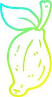 línea de gradiente frío dibujo dibujos animados limón orgánico vector