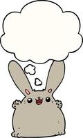 cartoon rabbit and thought bubble vector