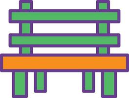 Bench Line Filled Two Color vector