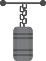 Boxing Bag Flat Greyscale vector