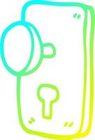 cold gradient line drawing cartoon door handle vector