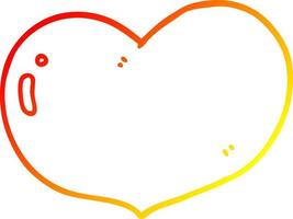 cálido gradiente línea dibujo dibujos animados amor corazón vector