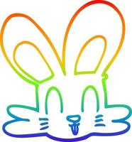 rainbow gradient line drawing cartoon cute bunny vector