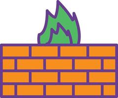 Firewall Line Filled Two Color vector