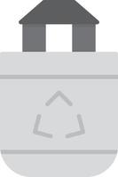 Bag Flat Greyscale vector